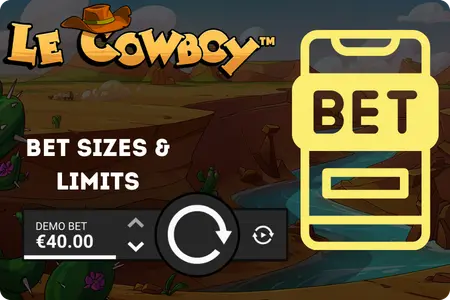Le Cowboy bet sizes and limits with demo bet display and refresh button