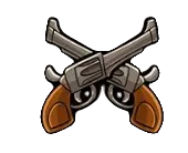 Crossed pistols