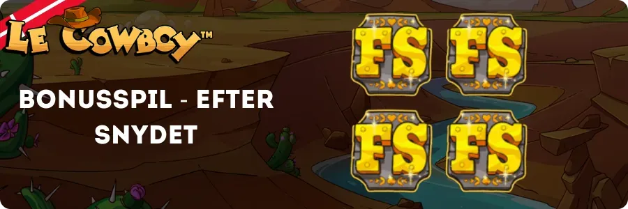 Le Cowboy Trail of Trickery-bonusspil med 4 FS-scatter-symboler