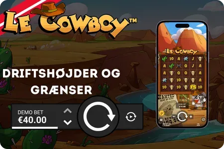 Le Cowboy indsatsstørrelser og grænser med demoindsatsvisning og opdateringsknap